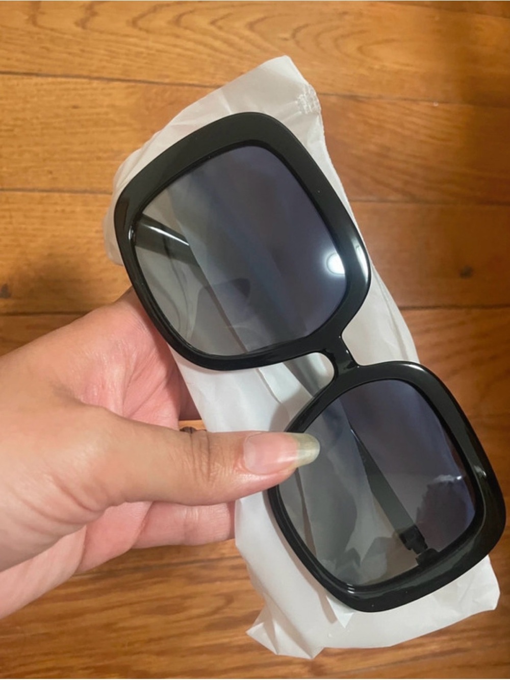Classic Oversized Black Square Sunglasses